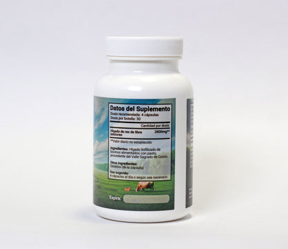 Hígado de res de libre pastoreo (liofilizado) 700mg - 120 cápsulas