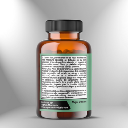 Kratom rojo (Maeng Da) 500mg - 50 y 100 cápsulas