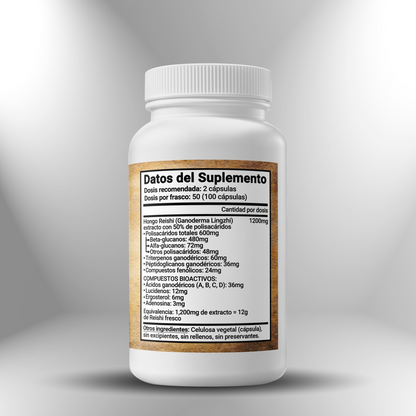 Reishi (extracto 50% polisacáridos) 600mg ► 100 cápsulas